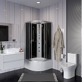 Душ.каб. NG-2508-14BKTG (900х900х2100-2400) высокий поддон(40см) стекло ТОНИРОВАННОЕ 4 места