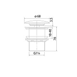 Выпуск для умывальника без перелива, Optima Home, черный матовый, IDDIS, OPHBM00i88