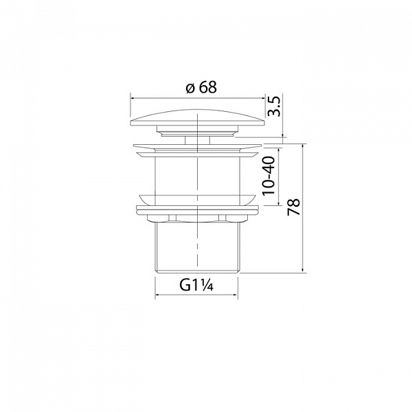 Выпуск для умывальника без перелива, Optima Home, черный матовый, IDDIS, OPHBM00i88
