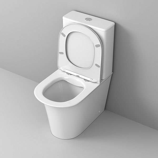 Унитаз Galaxy GR-4469S (610*365*830) напольный БЕЗОБОДКОВЫЙ с тонкой крышкой, 2 места