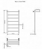 Полотенцесушитель электрический Aquanet Mauro 100х50 Тэн справа , с полкой 00282008
