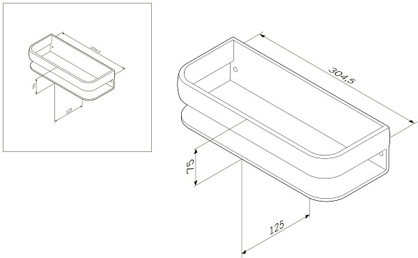 A3034800 Sensation, Корзина для душа, хром, шт