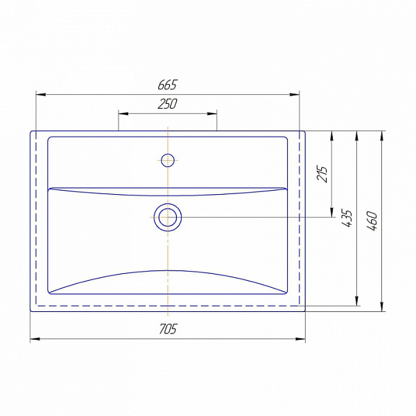 Мебельная раковина Фостер 70