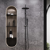 936000300 Scandinavian Pure душ.система: верх.душ 250 мм, ручн.душ 1 ф-ция, штанга 1050-1450, черны