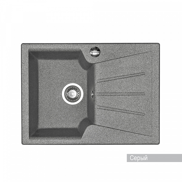 Мойка для кухни Aquaton Монца прямоугольная с крылом серая 1A716032MC230