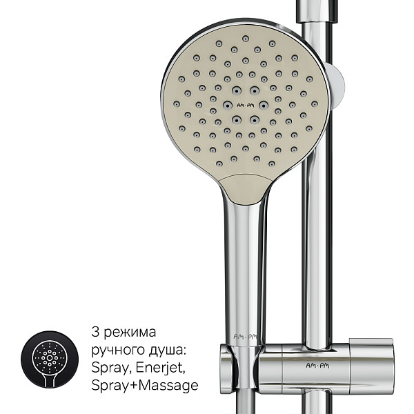 F0780564 Like душ.система, набор: смеситель д/ванны/душа с термостатом, верх.душ.d 250 мм, ручной ду