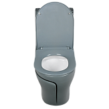 EY-9011 Унитаз -моноблок, с сиденьем термопласт с микролифтом серый/черный