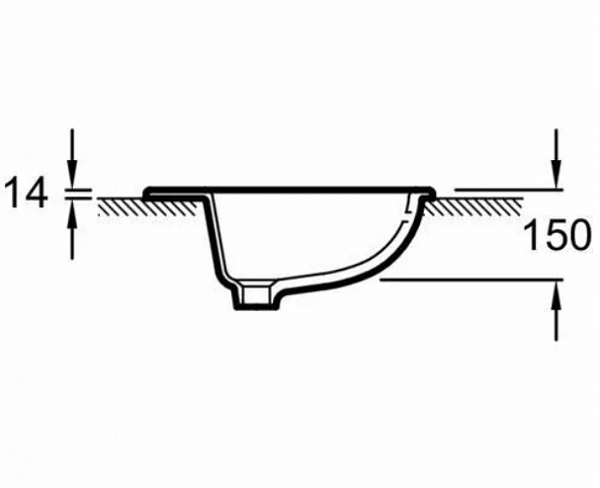 Встраиваемая раковина Jacob Delafon Ovale Dessus 63х48 см E1273-00