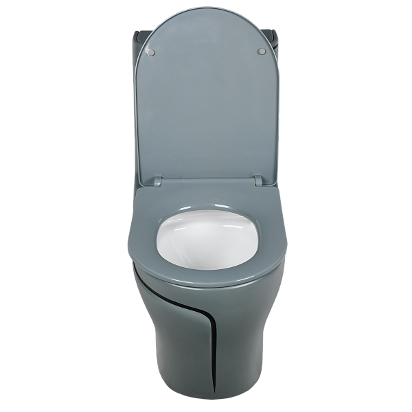 EY-9011 Унитаз -моноблок, с сиденьем термопласт с микролифтом серый/черный