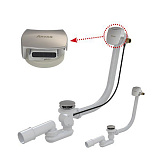 Сточный комплект для ванны с заполнением и переливом "Хром" квадратный 800 мм X01504