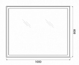 Зеркало AZARIO Норма 1000*800 -6 (часы+сенсор выкл + подогрев+ радио, bluetooth+ термометр)