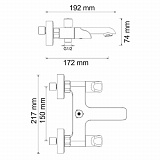 Смеситель для ванны с коротким изливом Wasserkraft Lossa 1201