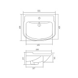 Раковина под тумбу Акватон - CLASSIC 55 1AX015WBXX000
