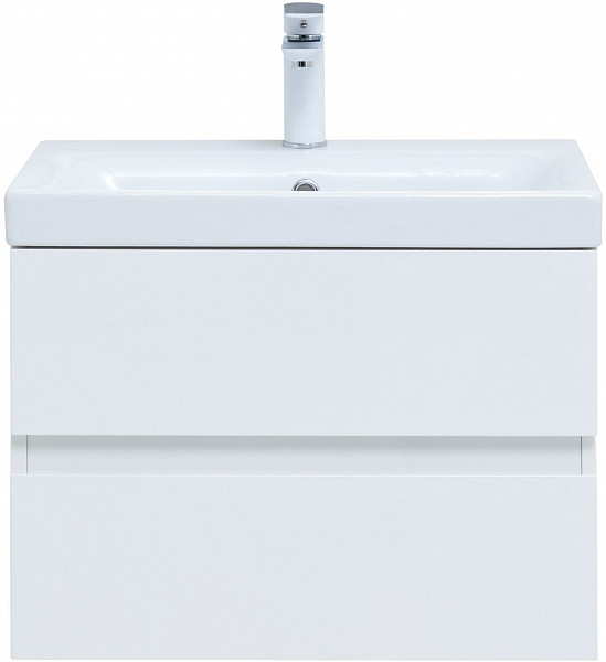 Тумба под раковину Aquanet Беркли 60 белый глянец (2 ящика) 00302349