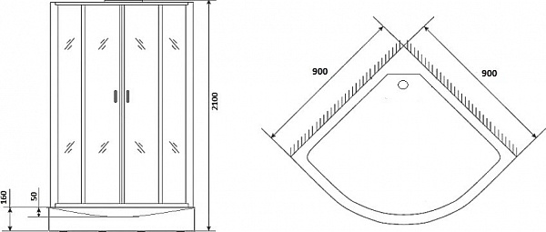 Душевая кабина Niagara Premium 90х90х210 NG-6001-01G