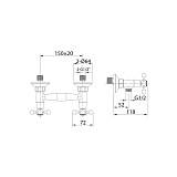 Смеситель для душа, Duplex, Milardo, DUPSB00M03