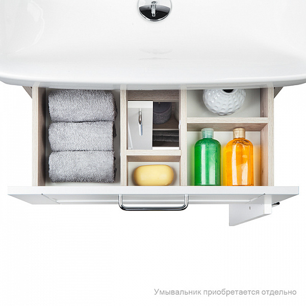 Тумба напольная, 60 см, белая/под дерево, New Sena, IDDIS, NSE60W2i95