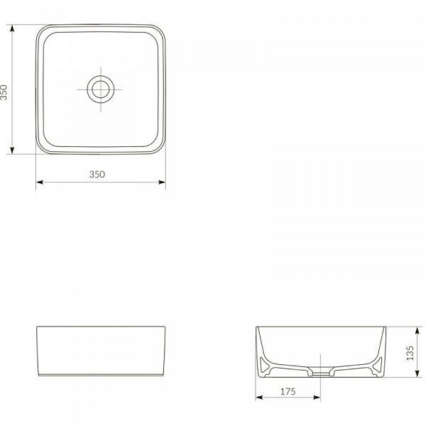Раковина Cersanit Crea Square UM-CRE35/1-oc-S