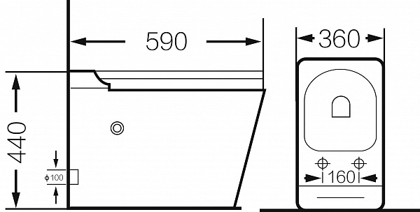 Унитаз GR-PR-5501 impuls (590*360*440) БЕЛЫЙ напольный с тонкой крышкой, 1 место