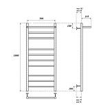 Полотенцесушитель электрический Point Аврора PN10150PE П9 500x1000 с полкой левый/правый, хром