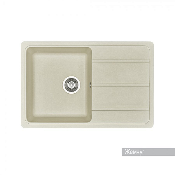 Мойка для кухни Aquaton Аманда прямоугольная с крылом жемчуг 1A712832AD240