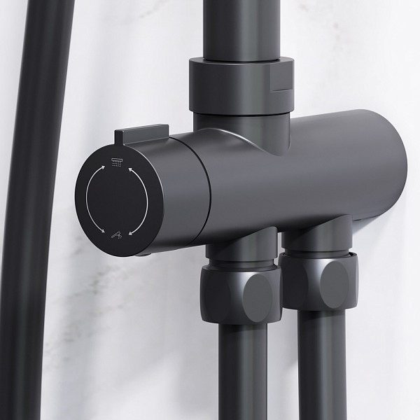 F0790022 Gem,душ.система,набор:верхн.душ d220 мм, ручн.душ 1ф-ция d 110 мм, душ.штанга 1030-1460 мм,