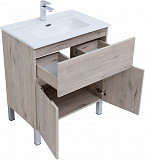 Тумба под раковину Aquanet Алвита New 70 1 ящик, 2 дверцы, дуб веллингтон белый 00303902