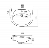 Полукруглая раковина Santek Бриз 50 1WH110451