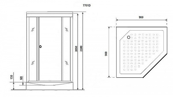 Душевая кабина Niagara Luxe 90х90 NG-7701DG