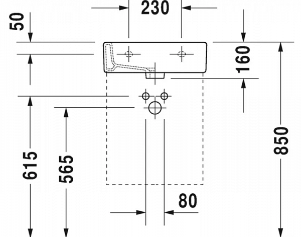 Рукомойник Duravit Vero 0704450060 (45 см)