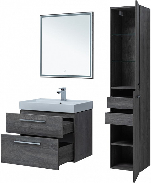 Тумба под раковину Aquanet Nova 75 дуб рошелье (2 ящика) 00242260