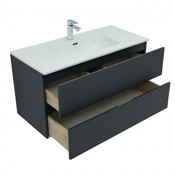 Мебель для ванной Aquanet Алвита New 100 2 ящика, антрацит 00274201