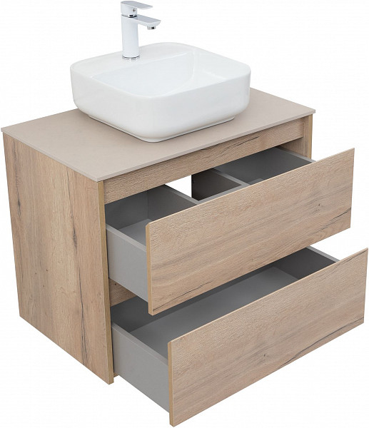 Тумба под раковину Aquanet Nova Lite 75 дуб крафт (2 ящика) 00287902