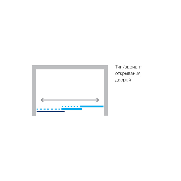 Душевая дверь "KOLLER POOL" трёхсекционная  TREND TT90C 900x1900 прозрачная Transparent  6мм CALC FREE хром