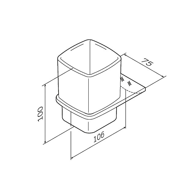 A50A34300 Inspire V2.0, Стеклянный стакан с настенным держателем, хром, шт