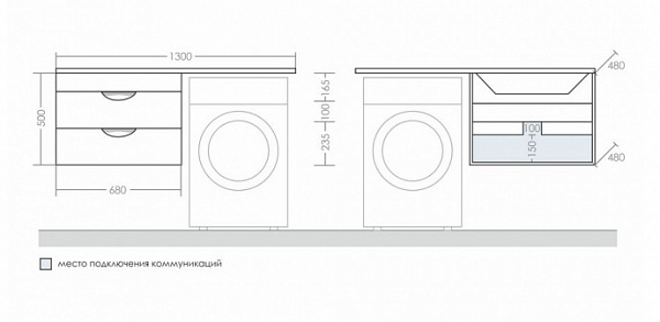 Тумба под раковину Санта Лидер 70 см 700259