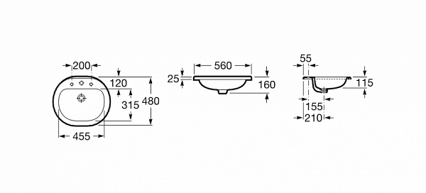 Раковина Roca Coral 56х48 327898000