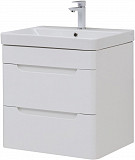 Тумба под раковину Aquanet София 60 белый глянец (2 ящика) 00288905