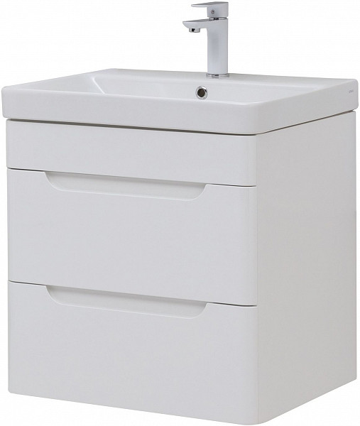 Тумба под раковину Aquanet София 60 белый глянец (2 ящика) 00288905