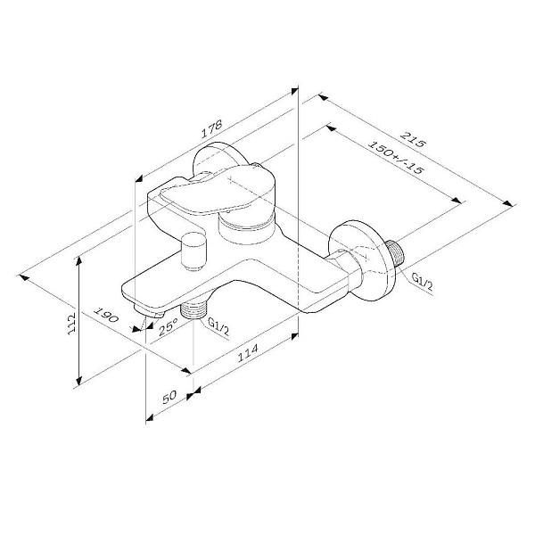 F85A10033 X-Joy, смеситель для ванна/душа, белый, шт.