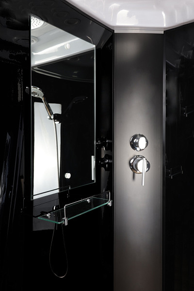 Душ.каб. NG-6501-14 (900х900х2150) низкий поддон(26см) стекло ТОНИРОВАННОЕ алюм черный 4 места