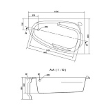 Акриловая ванна Cersanit Joanna 150x95 63337 Правая