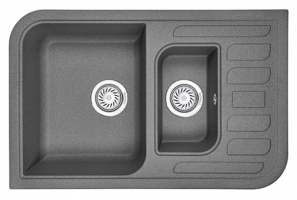 Мойка кухонная Granula прямоугольная кварц 7803, ГРАФИТ