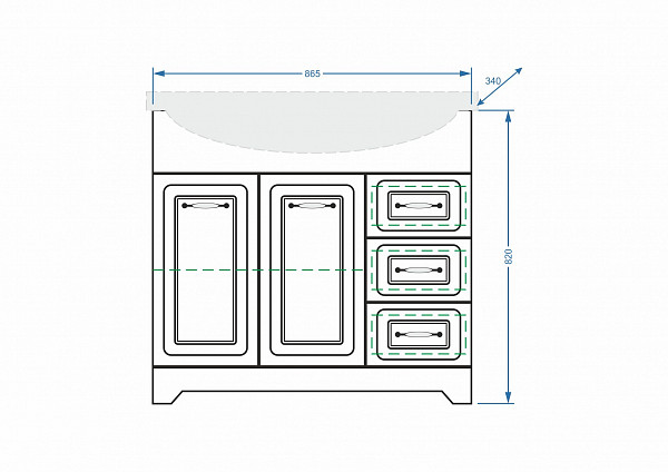 Тумба "Кармела 90", ольха белая, Эльбрус 90