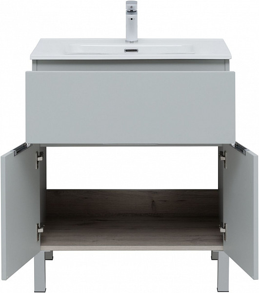 Тумба под раковину Aquanet Алвита New 70 1 ящик, 2 дверцы, серый 00303899