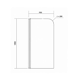 Шторки для ванны Cersanit EASY 140x70 одинарный