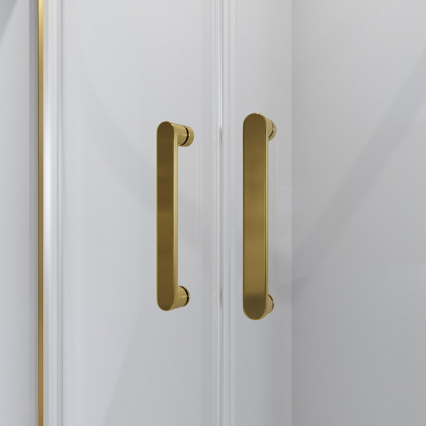 Душ. ограждение NG-6406-08 GOLD (90*90*190) полукруг, двери раздвижные, 1 место