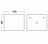 Зеркало AZARIO Dafna 1000*800 влагостойкое с подсветкой и гравировкой (CS00071921)