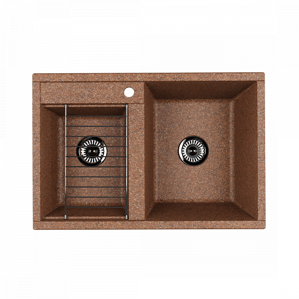 Мойка для кухни Aquaton Делия 78 DBL 2 чаши терракотовый 1A723132DE270
