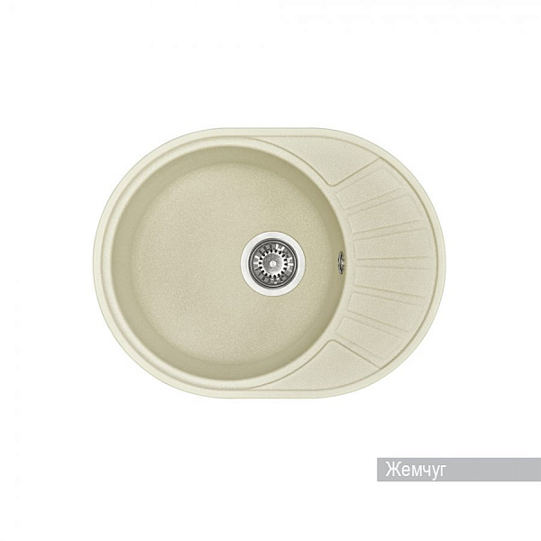 Мойка для кухни Aquaton Чезана круглая с крылом жемчуг 1A711232CS240